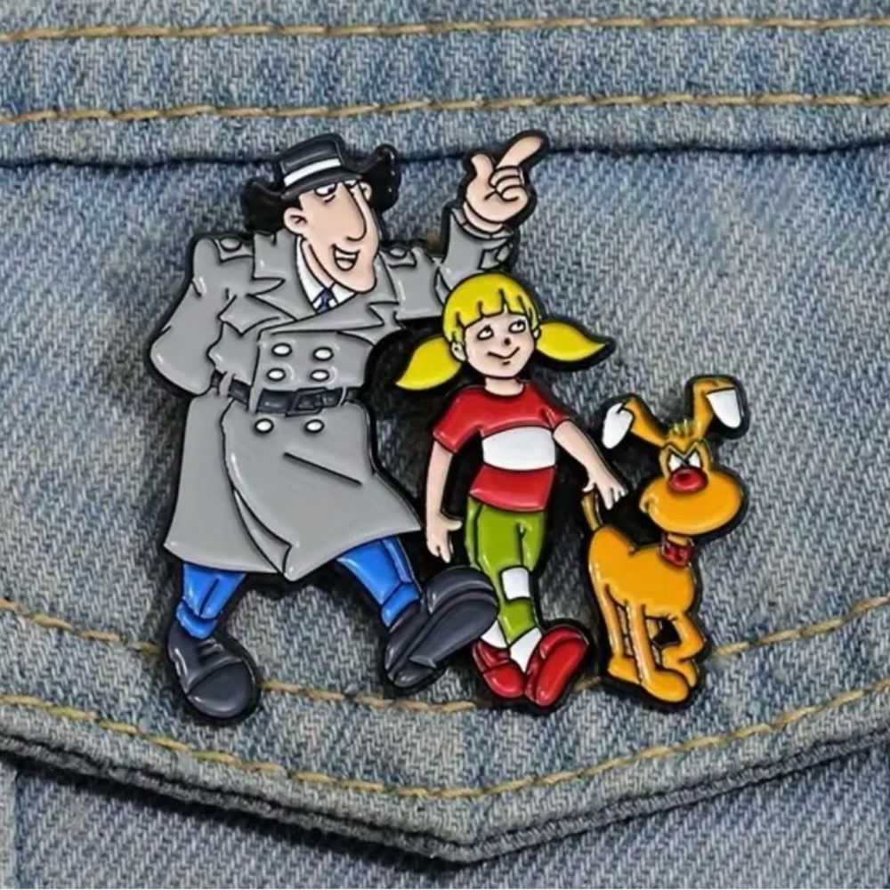 Vintage Style Inspector Gadget Enamel Fashion Pin